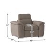 Lexicon Ferriday Microfiber Accent Chair with Pull Out Ottoman in Taupe
