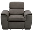 Lexicon Ferriday Microfiber Accent Chair with Pull Out Ottoman in Taupe
