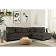 Lexicon Emilio Velvet Upholstered Reversible Sectional in Chocolate