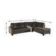 Lexicon Emilio Velvet Upholstered Reversible Sectional in Chocolate