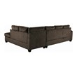Lexicon Emilio Velvet Upholstered Reversible Sectional in Chocolate
