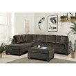Lexicon Emilio Velvet Upholstered Reversible Sectional in Chocolate