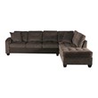Lexicon Emilio Velvet Upholstered Reversible Sectional in Chocolate