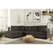 Lexicon Emilio Velvet Upholstered Reversible Sectional in Chocolate