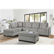 Lexicon Emilio Velvet Upholstered Reversible Sectional in Taupe