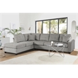 Lexicon Emilio Velvet Upholstered Reversible Sectional in Taupe