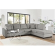 Lexicon Emilio Velvet Upholstered Reversible Sectional in Taupe