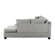 Lexicon Emilio Velvet Upholstered Reversible Sectional in Taupe