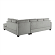 Lexicon Emilio Velvet Upholstered Reversible Sectional in Taupe