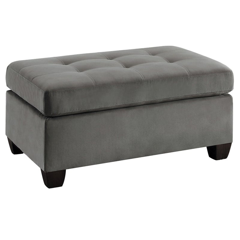 Lexicon Emilio Velvet Upholstered Ottoman in Taupe