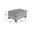 Lexicon Emilio Velvet Upholstered Ottoman in Taupe