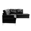 Lexicon Barrington Faux Leather Sectional Sofa in Black