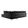 Lexicon Barrington Faux Leather Sectional Sofa in Black