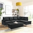 Lexicon Barrington Faux Leather Sectional Sofa in Black