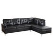 Lexicon Barrington Faux Leather Sectional Sofa in Black
