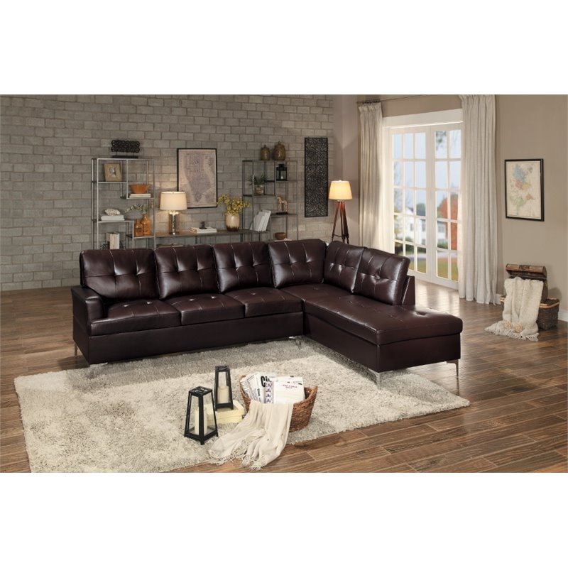 Lexicon Barrington Faux Leather Sectional Sofa In Brown Cymax Business Lexicon Barrington Faux Leather, Barington Leather Sofa