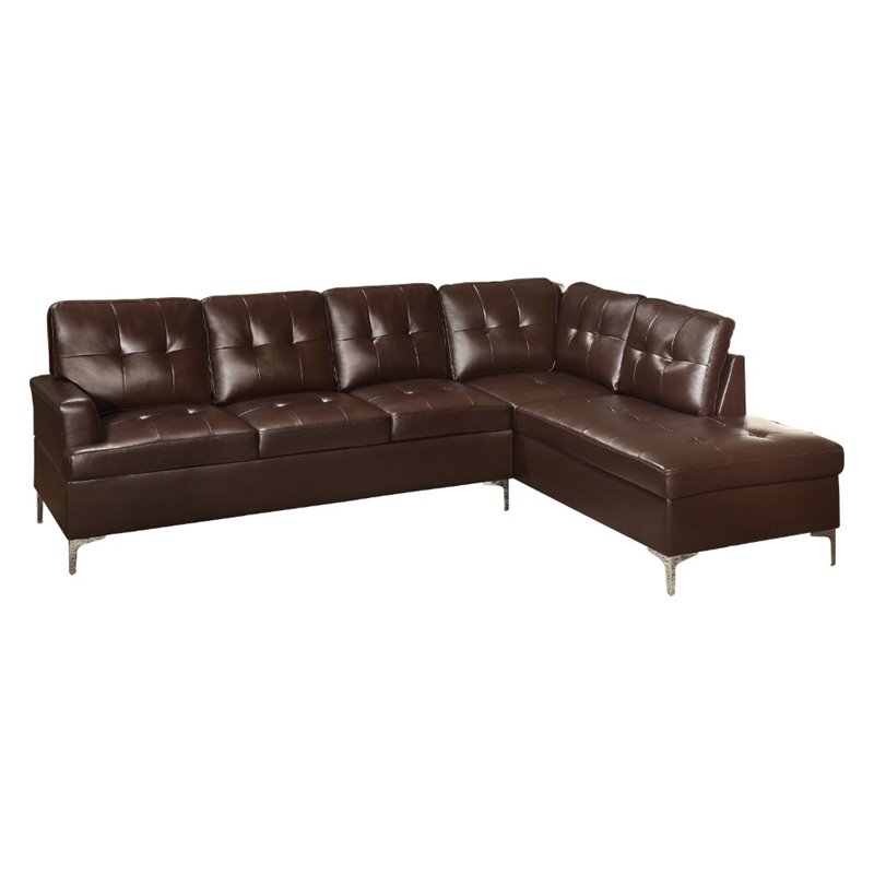 Lexicon Barrington Faux Leather Sectional Sofa in Brown Cymax Business