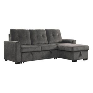lexicon carolina chenille reversible sectional in dark gray