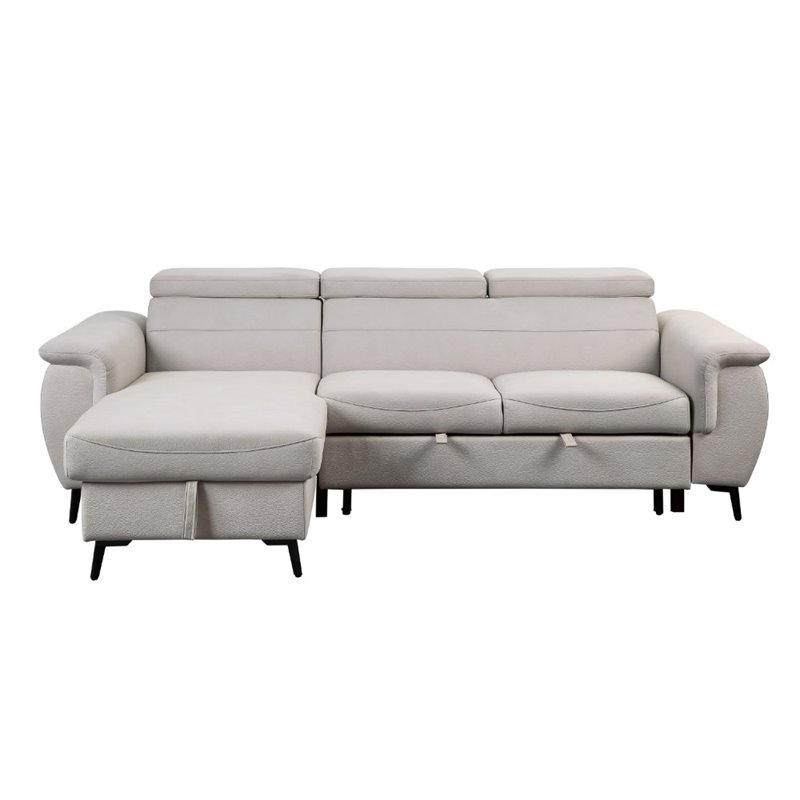 Lexicon Cadence Microfiber Reversible Sectional Sofa in Beige | Cymax ...