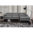 Lexicon Ashland Solid Wood and Leather Upholstered Sectional Sofa in Dark Gray