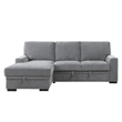 Lexicon Morelia Chenille Sectional with Pull Out Bed and Storage in Dark Gray