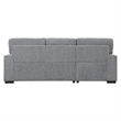 Lexicon Morelia Chenille Sectional with Pull Out Bed and Storage in Dark Gray