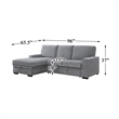 Lexicon Morelia Chenille Sectional with Pull Out Bed and Storage in Dark Gray