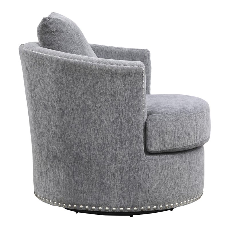 Lexicon Morelia Chenille Swivel Chair in Dark Gray | Cymax Business