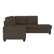 Lexicon Maston Microfiber Upholstered Sectional Sofa in Chocolate