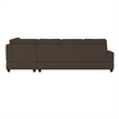 Lexicon Maston Microfiber Upholstered Sectional Sofa in Chocolate