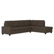 Lexicon Maston Microfiber Upholstered Sectional Sofa in Chocolate