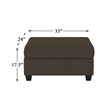 Lexicon Maston Microfiber Ottoman with Storage in Chocolate