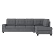Lexicon Maston Microfiber Sectional Sofa in Dark Gray