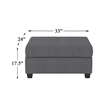 Lexicon Maston Microfiber Ottoman with Storage in Dark Gray