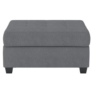 Lexicon Maston Microfiber Ottoman with Storage in Dark Gray