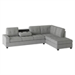 Lexicon Maston Microfiber Sectional Sofa in Gray