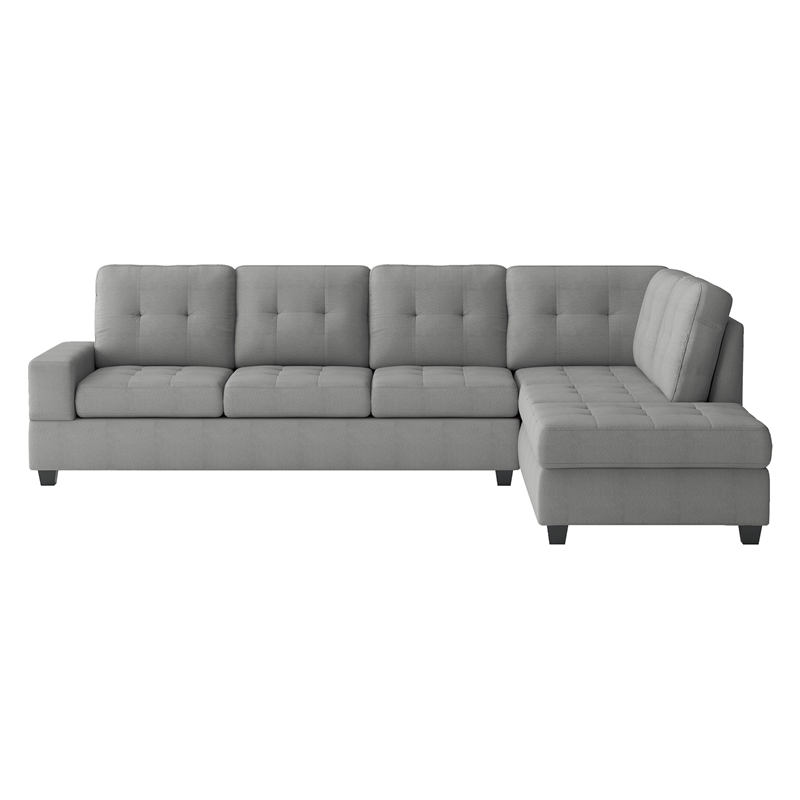 Lexicon Maston Microfiber Sectional Sofa in Gray
