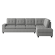 Lexicon Maston Microfiber Sectional Sofa in Gray