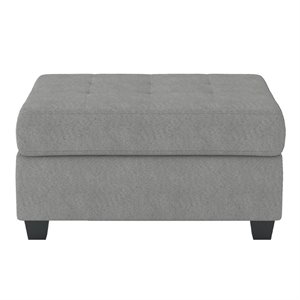 Lexicon Maston Microfiber Ottoman with Storage in Gray