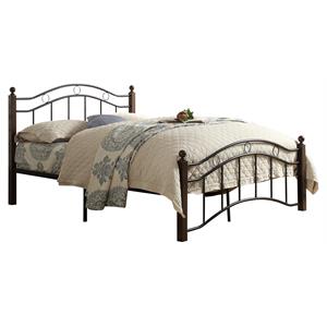 lexicon averny traditional metal frame platform bed in black and brown