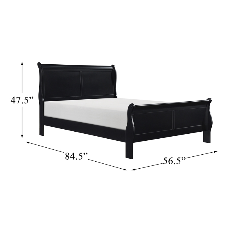 Lexicon Mayville Traditional Wood Full Sleigh Bed in Black