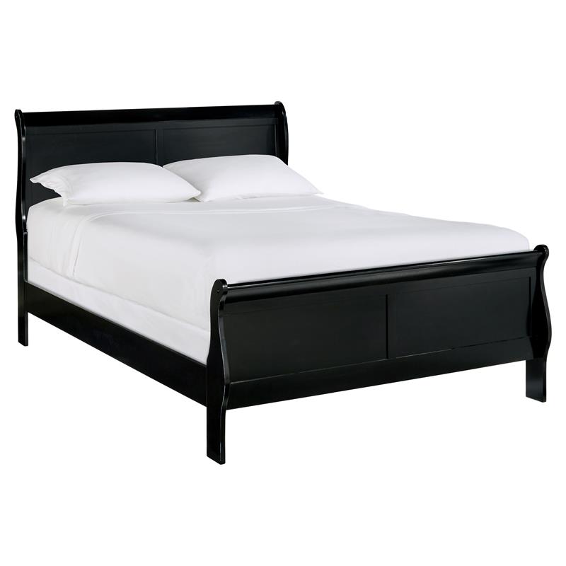 Lexicon Mayville Traditional Wood Queen Sleigh Bed in Black
