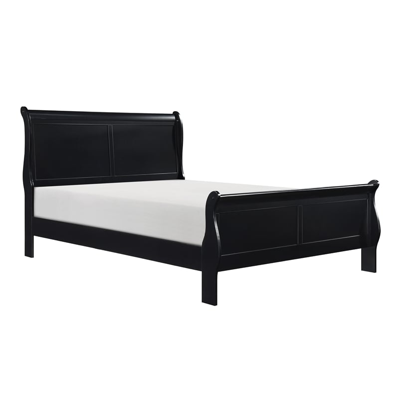 Lexicon Mayville Traditional Wood Eastern King Sleigh Bed in Black