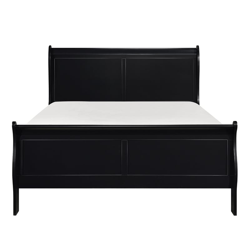 Lexicon Mayville Traditional Wood Eastern King Sleigh Bed in Black