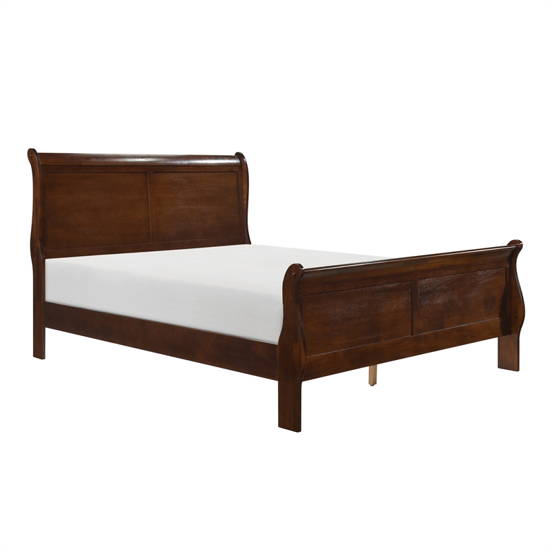 Lexicon Mayville Traditional Wood Eastern King Sleigh Bed in Brown Cherry
