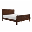 Lexicon Mayville Traditional Wood Eastern King Sleigh Bed in Brown Cherry