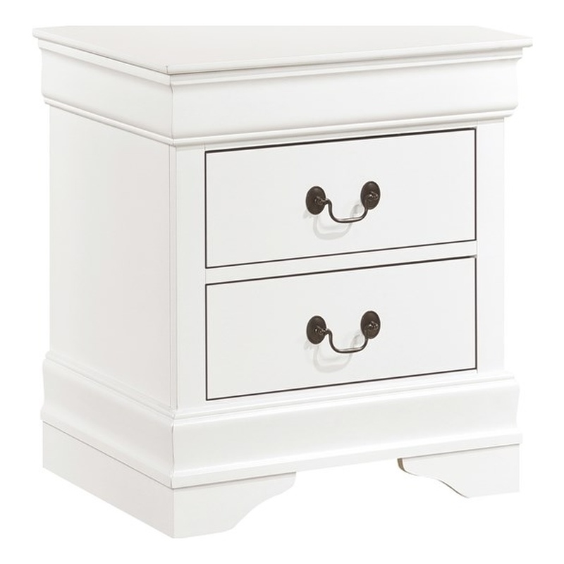 Lexicon Mayville Traditional 2-Drawer Wood Nightstand in White