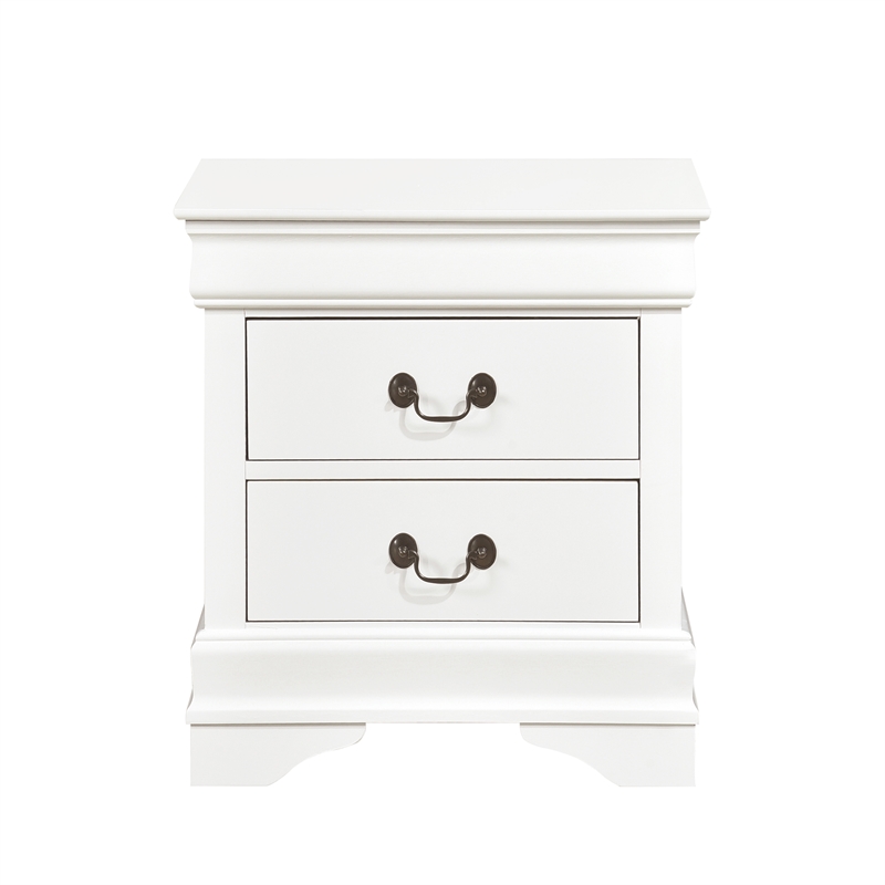 Lexicon Mayville Traditional 2-Drawer Wood Nightstand in White