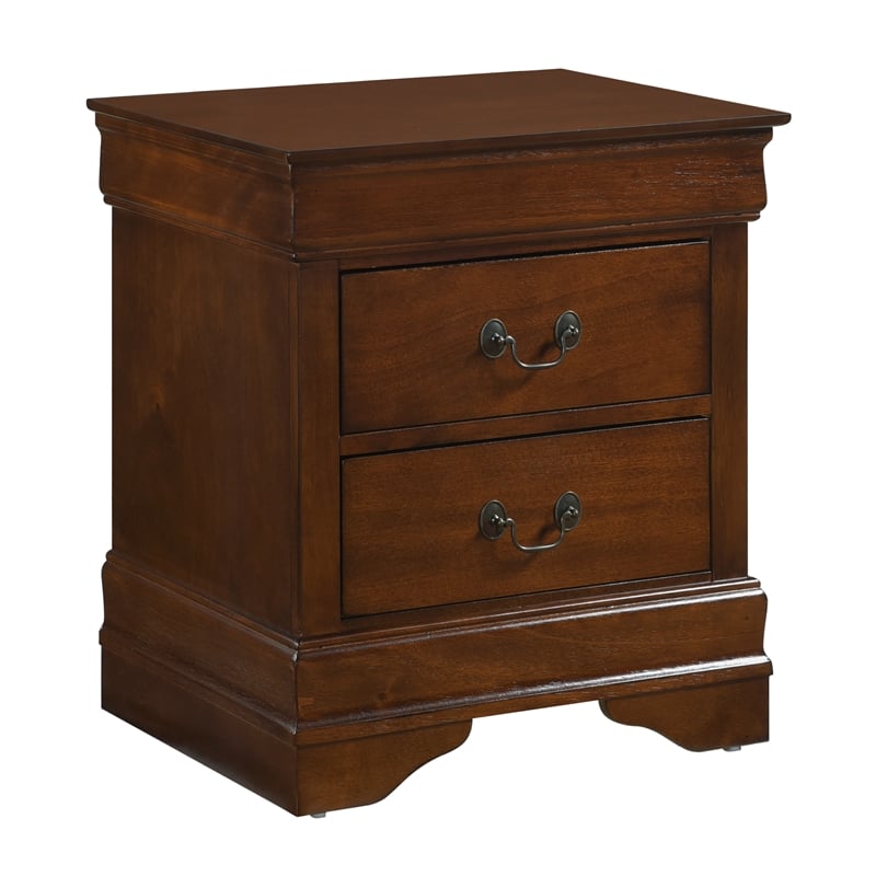 Lexicon Mayville Traditional Wood 2-Drawer Nightstand in Brown Cherry