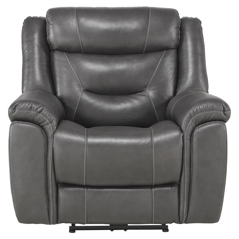 Lexicon Danio Italian Top Grain Leather, Dark Brown Leather Power Recliner Chair